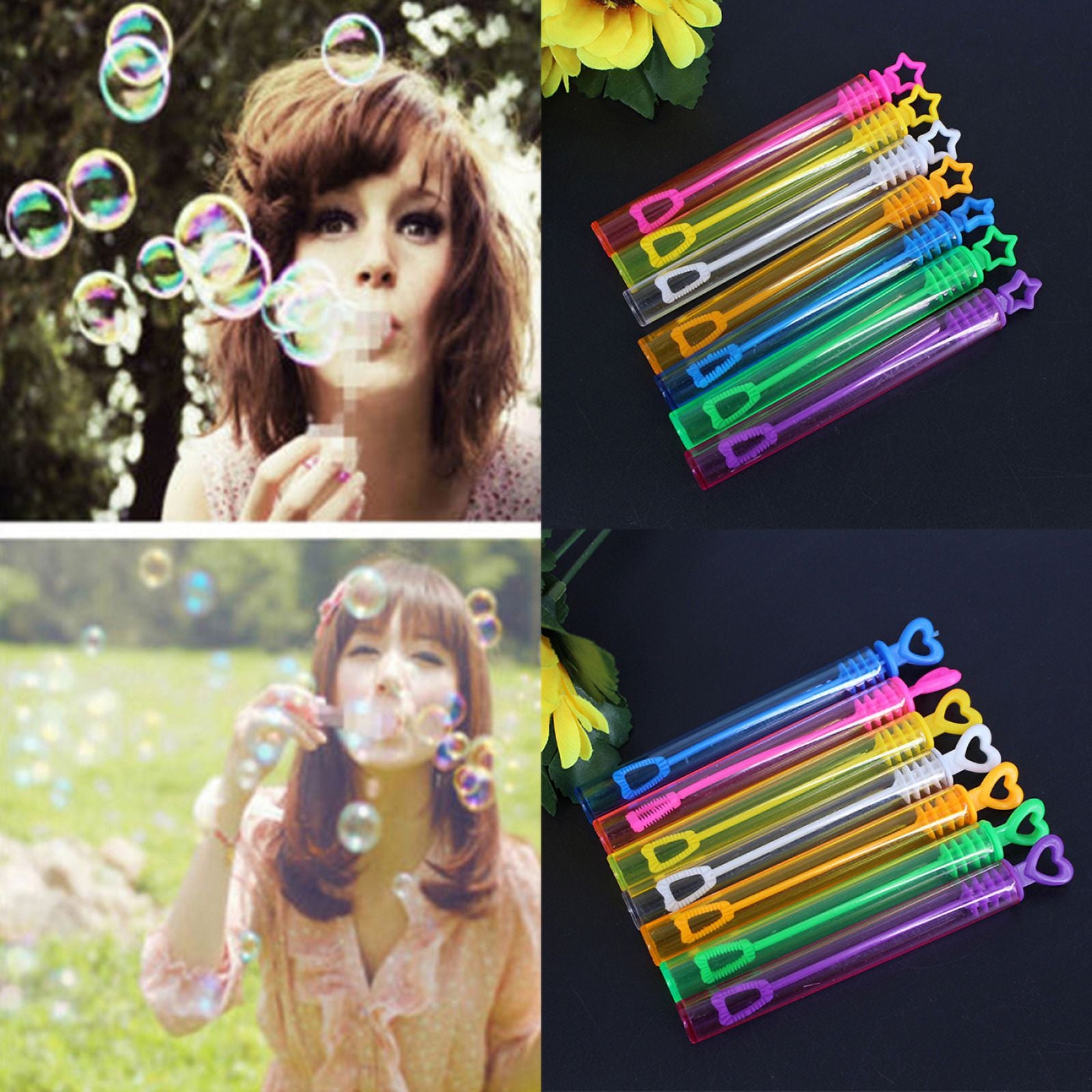 12Pcs Star Heart Shape Bubble Wands Toys A759141