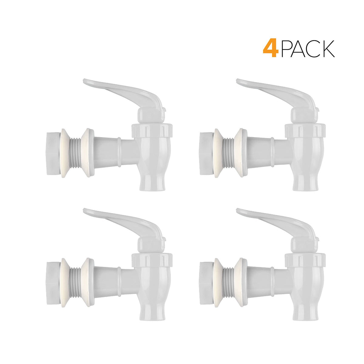 White B.P.A.-Free Water Dispenser Replacement Valve 4 Pack P59598