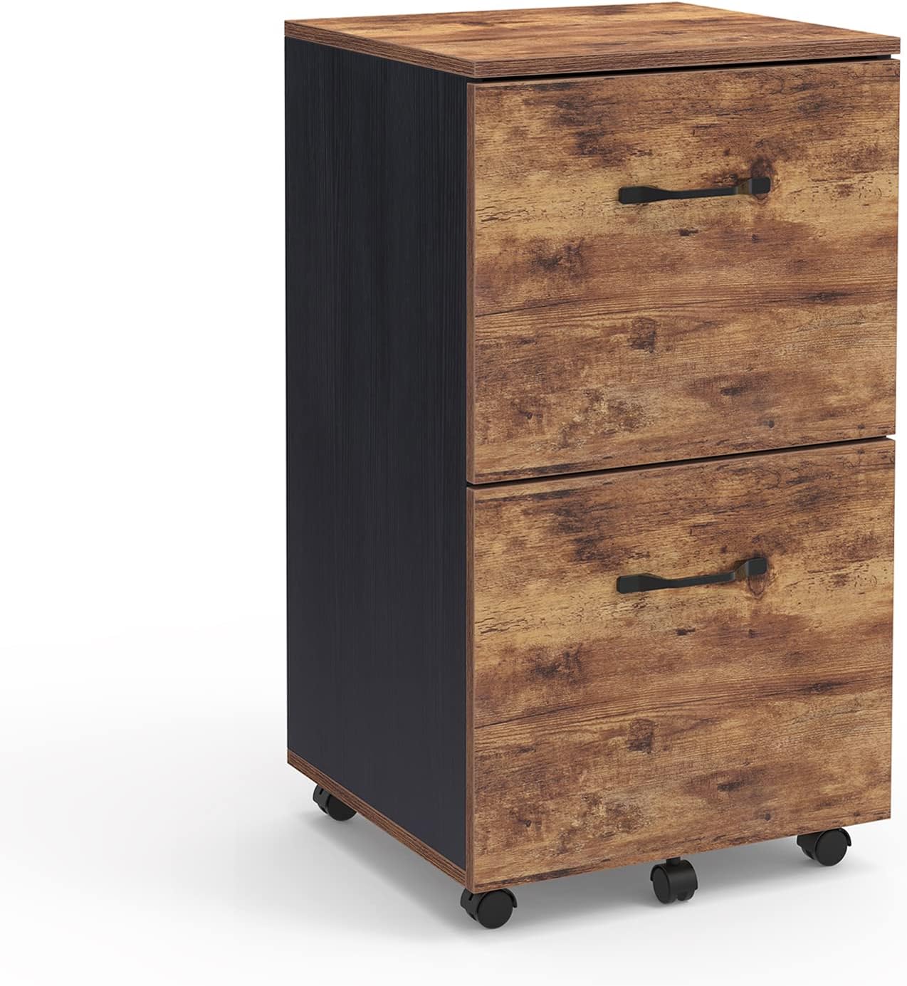 2 Drawer Wood Filing Cabinet with Rolling E6432