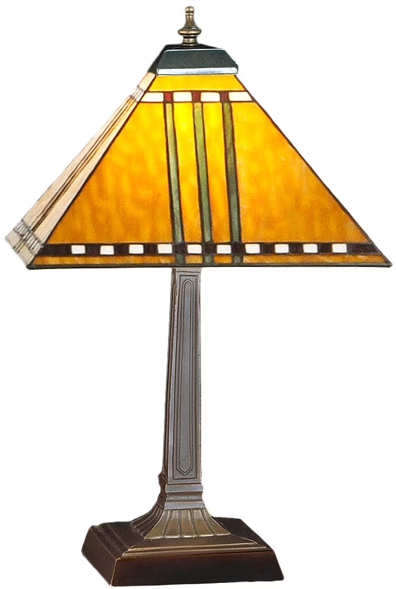 1 Light Accent Lamp with Mahogany Bronze Finish and Multi-Color Glass G91296
