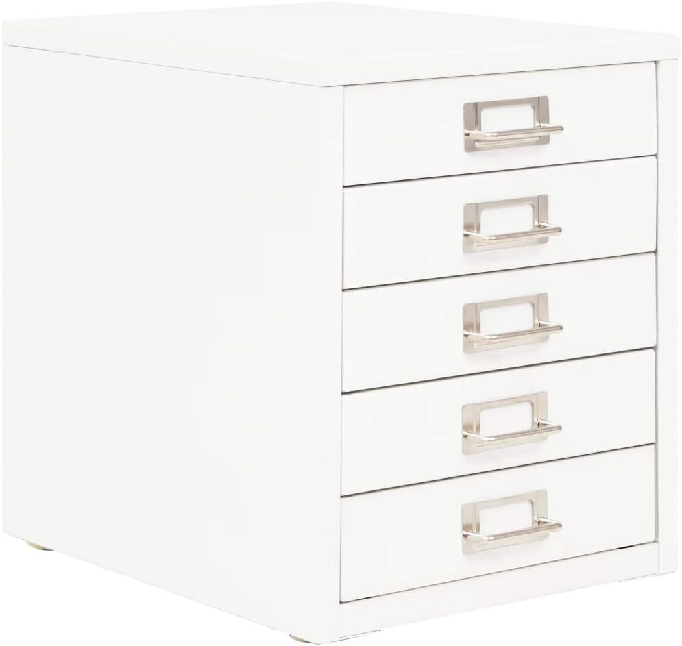White 5 Drawer Metal Filing Cabinet Pack of 2 V356570