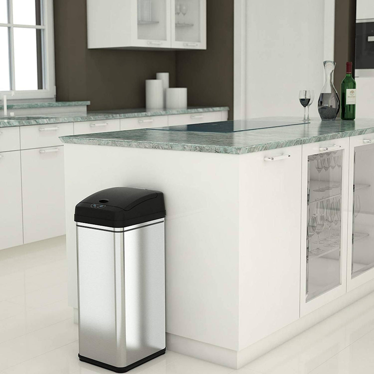 13 Gallon Stainless Steel Sensor Trash Can S8880