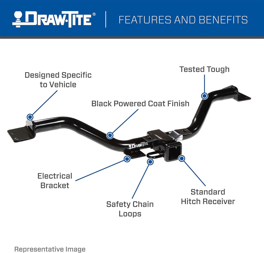 Class 3 Trailer Hitch, 2 Inch Receiver, Black C315