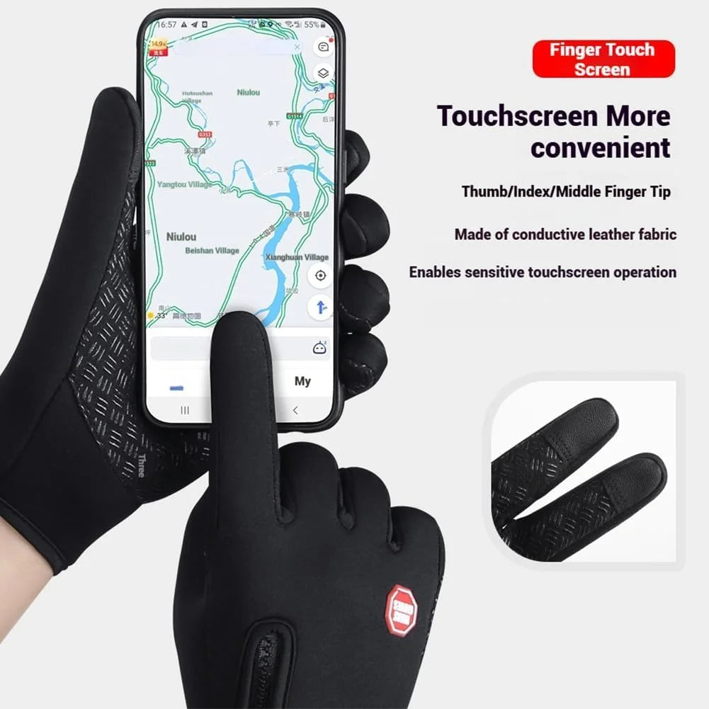 Waterproof Windproof Thermal Touchscreen Gloves with Non-Slip Grip W862