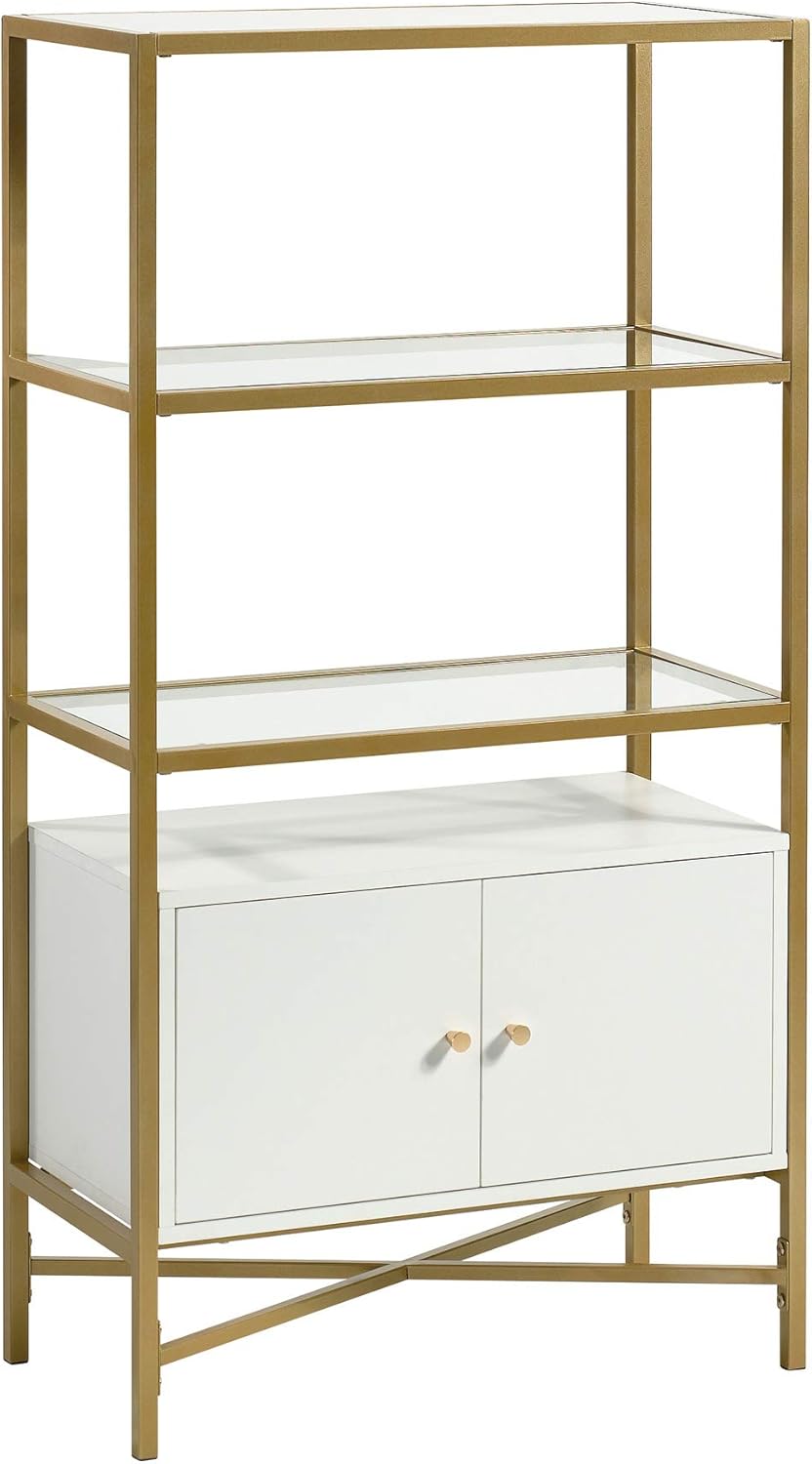 White Bookcase with Doors C3161