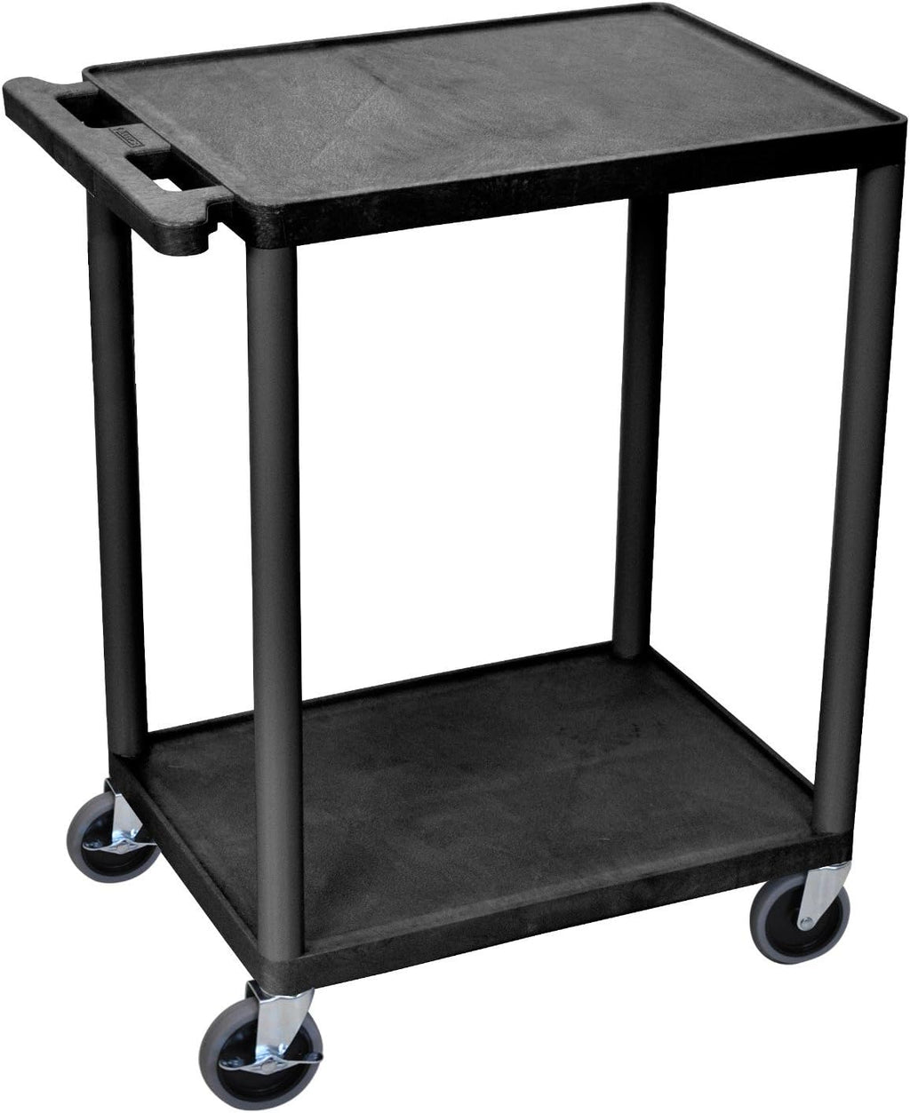 Black Mobile Utility Cart with 2 Shelves I7118