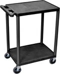 Black Mobile Utility Cart with 2 Shelves I7118
