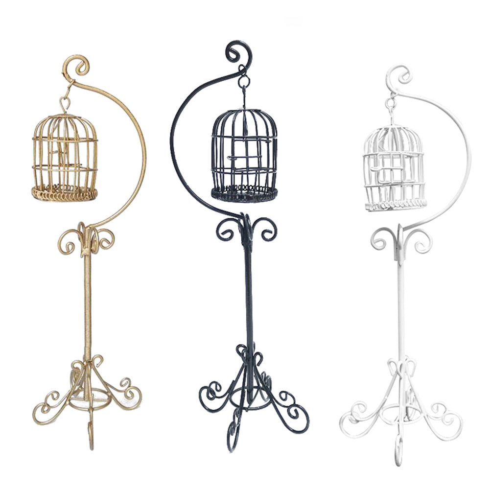 1:12 Metal Bird Cage Dollhouse Decoration Y33084