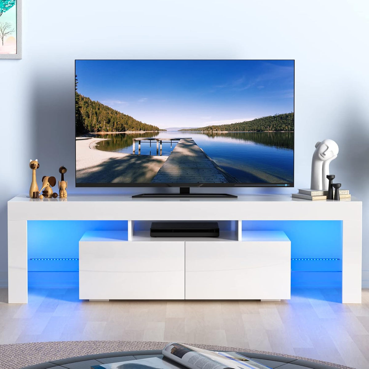 White 51 Inch TV Stand with Drawer A23738