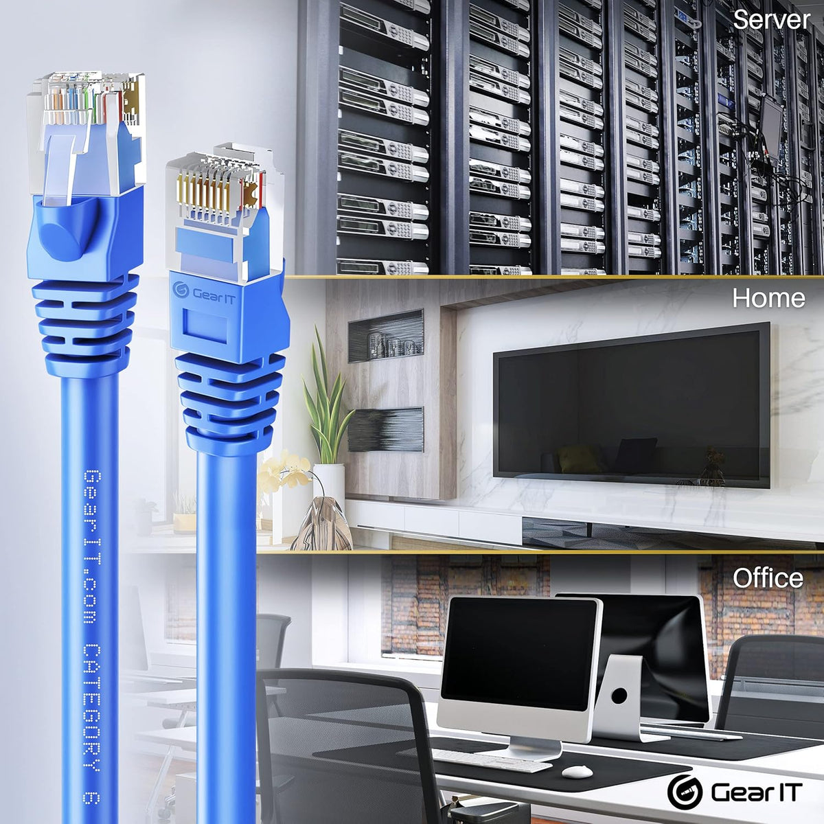 Cat6 Ethernet Cable 7 ft (20-Pack) Blue D57735