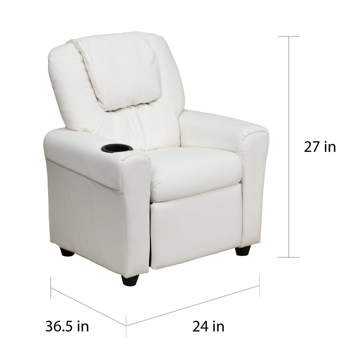 Turquoise Vinyl Kids Recliner with Cup Holder and Headrest K7732