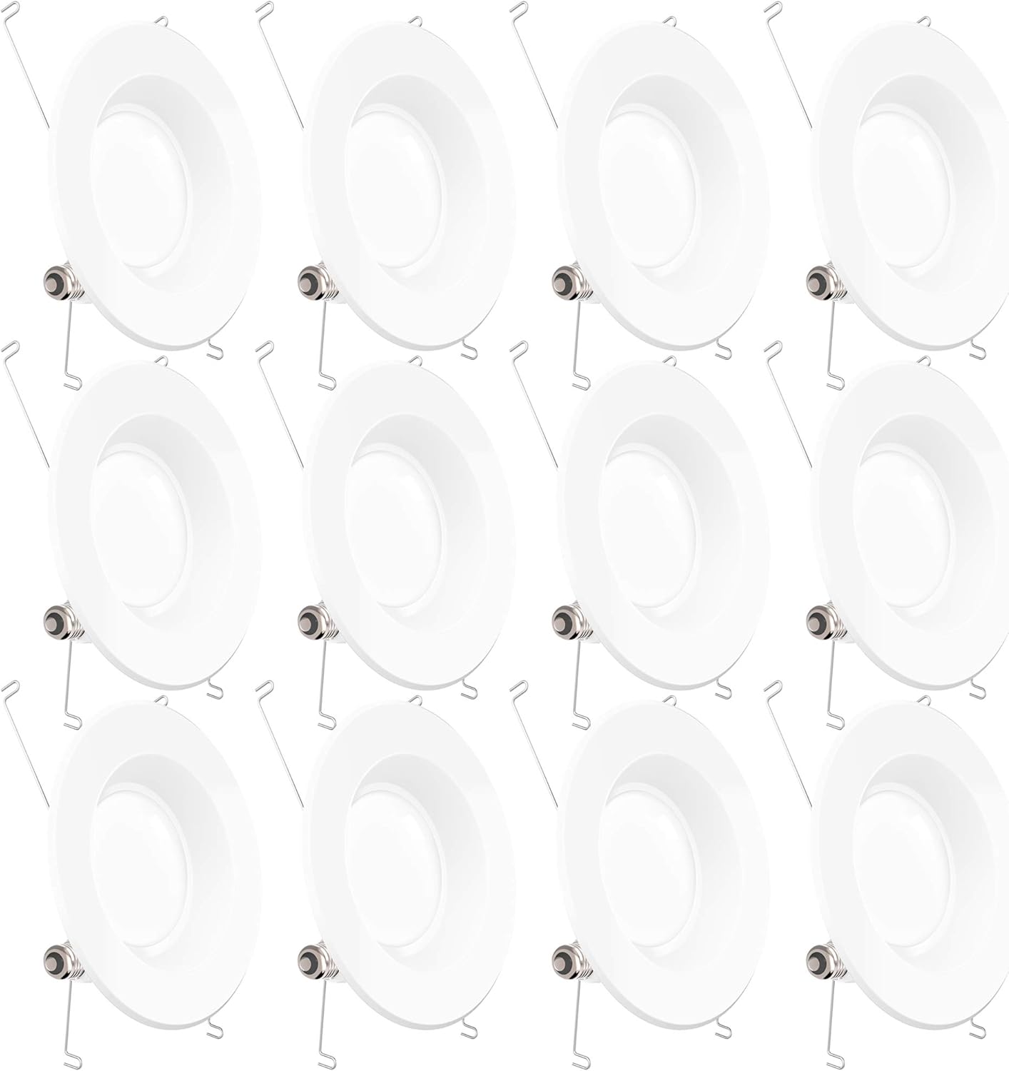 12 Pack 5/6 Inch LED Recessed Lighting, Smooth Trim, Dimmable, 2700K Soft White, 13W, 965 LM V654