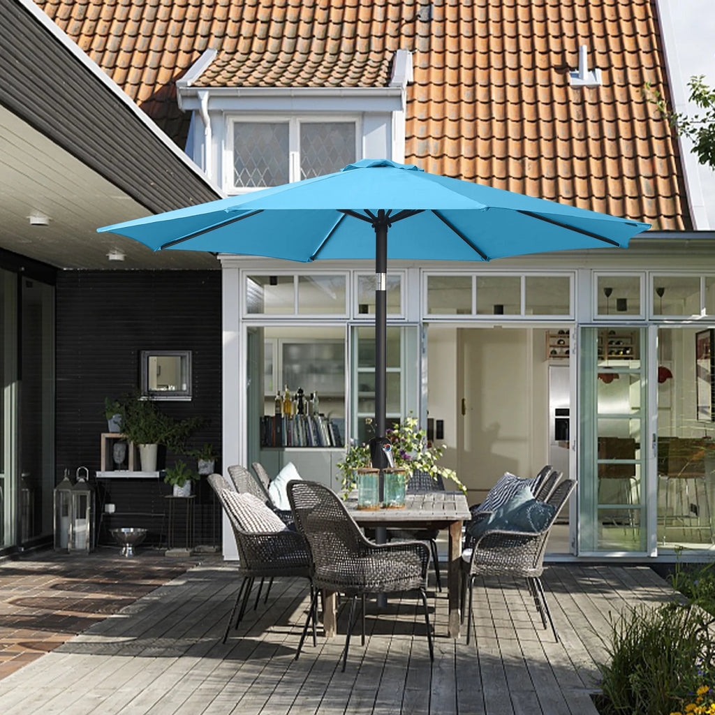 Turquoise 9FT Patio Umbrella with Push Button Tilt Z957898
