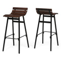 Set of 2 Wooden Barstool Dark Brown B34247
