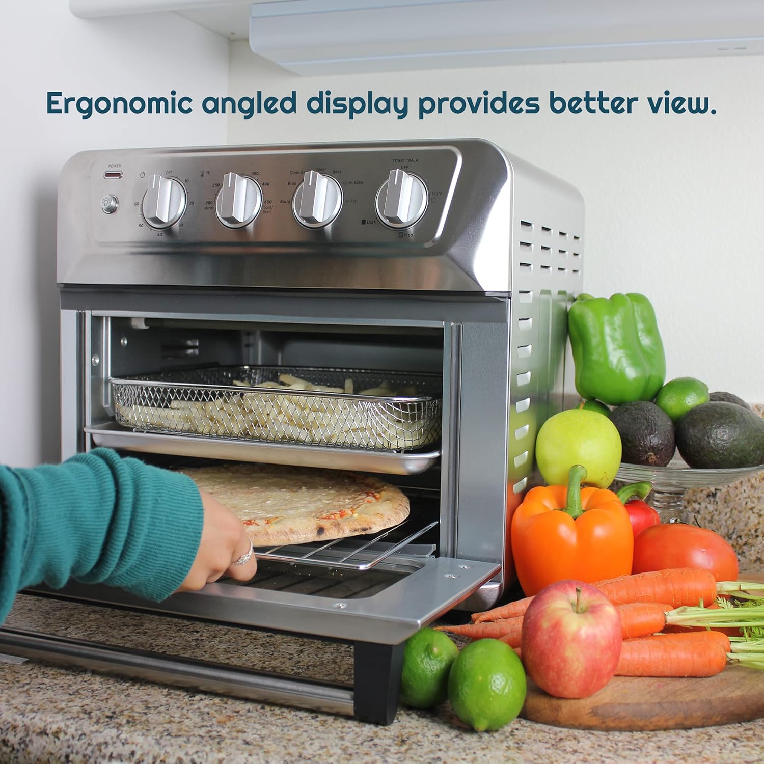 7-in-1 Toaster Oven Air Fryer Combo with Stainless Steel Accessories L139