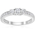 14K White Gold 3 Stone Diamond Ring J70848