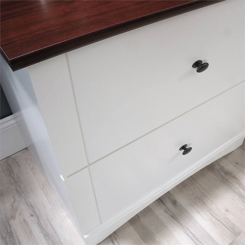 Soft White Engineered Wood Lateral Filing Cabinet A64455