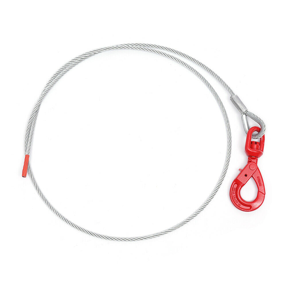 3/8" x 100" Wire Rope Steel Winch Cable with Swivel Hook R893685