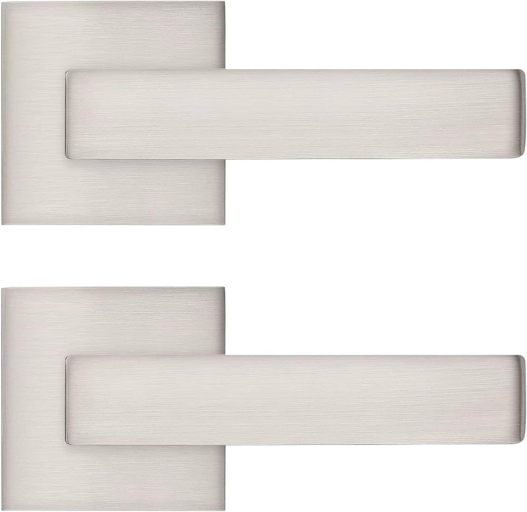 Pack of 10 Square Non-Turning Door Lever with Satin Nickel Finish P96119