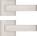 Pack of 10 Square Non-Turning Door Lever with Satin Nickel Finish P96119