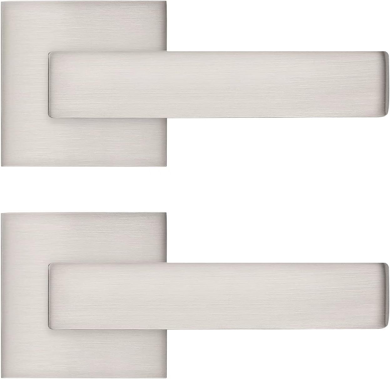 Pack of 10 Square Non-Turning Door Lever with Satin Nickel Finish P96119