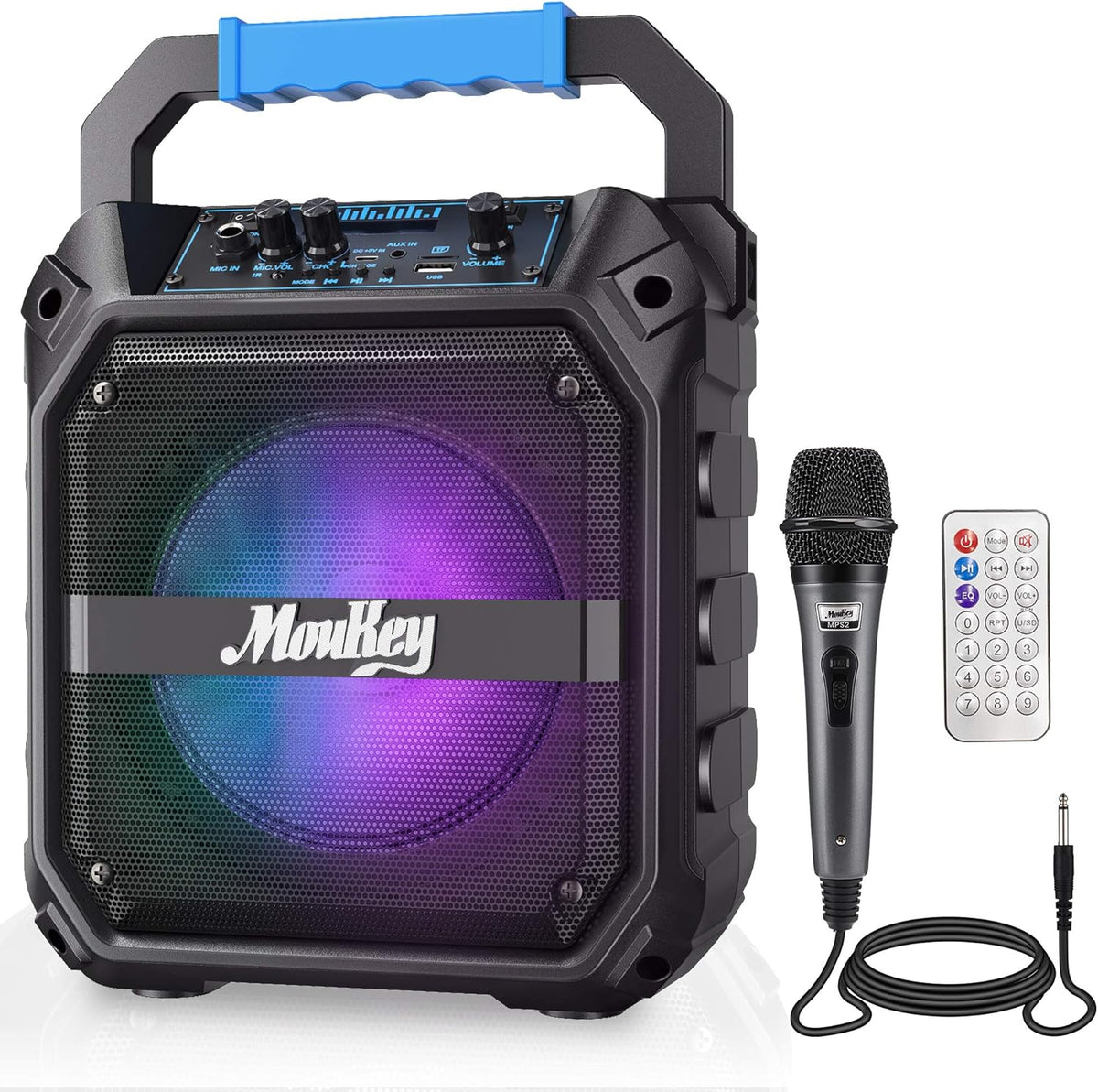 Portable Karaoke Machine with Bluetooth PA Speaker and Microphone S857