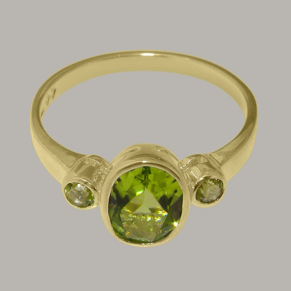 14k Yellow Gold Peridot Womens Ring F685
