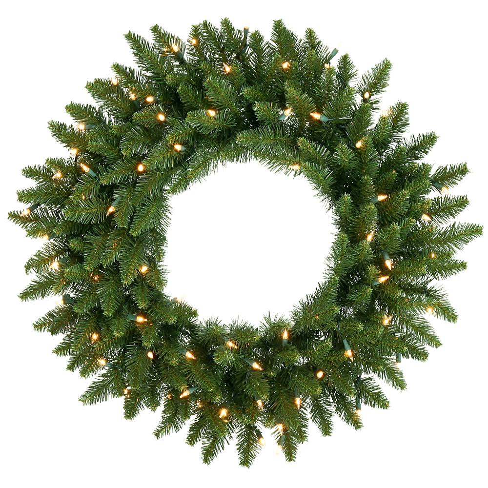 24 Inch Camdon Fir Wreath with 50 Clear Lights J5804