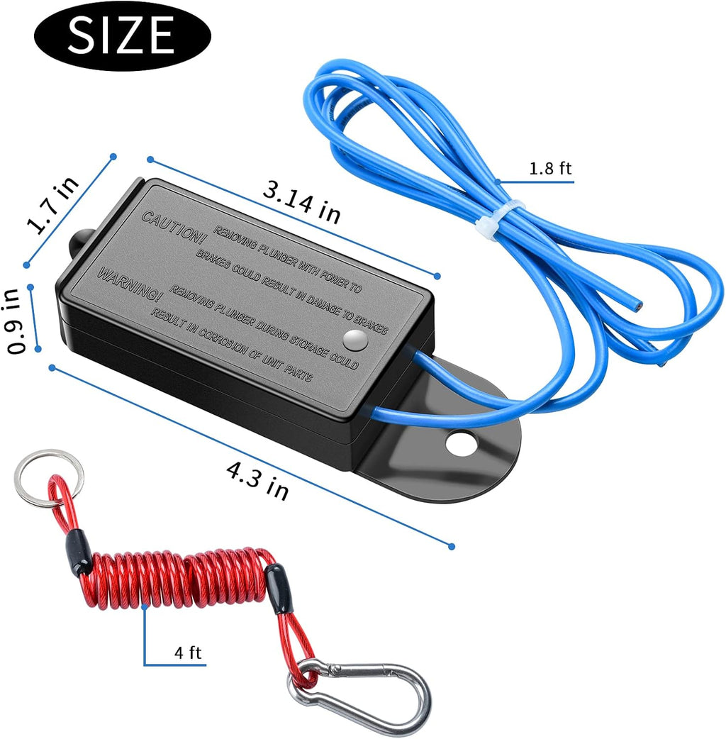 Trailer Breakaway Switch with Coiled Cable, Pack of 2 A33496