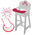 Wooden Doll High Chair with Doll Bib Fits 18" Dolls P1134