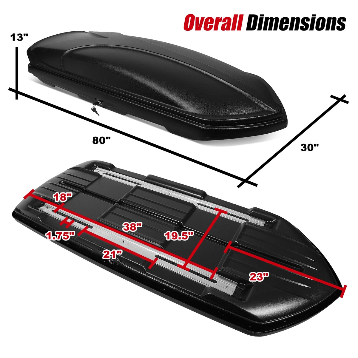 Universal SUV Roof Top Cargo Storage Box with Keys J743