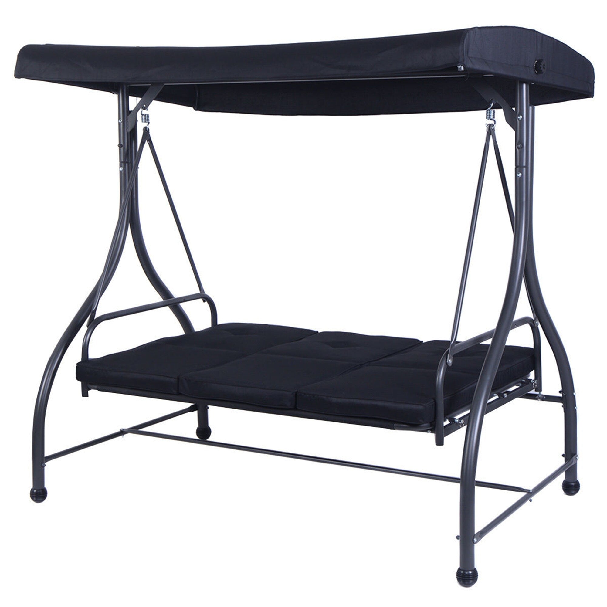 Black Patio Swing Canopy Hammock Glider R901