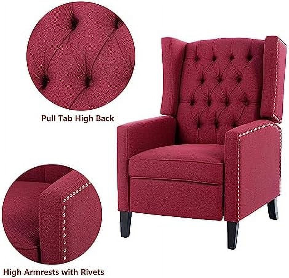 Grey Upholstered Wingback Recliner Chair G949
