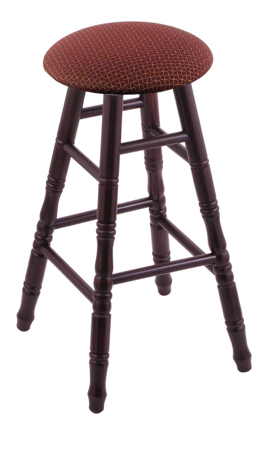 Dark Cherry Maple Bar Stool with Paprika Seat I818956