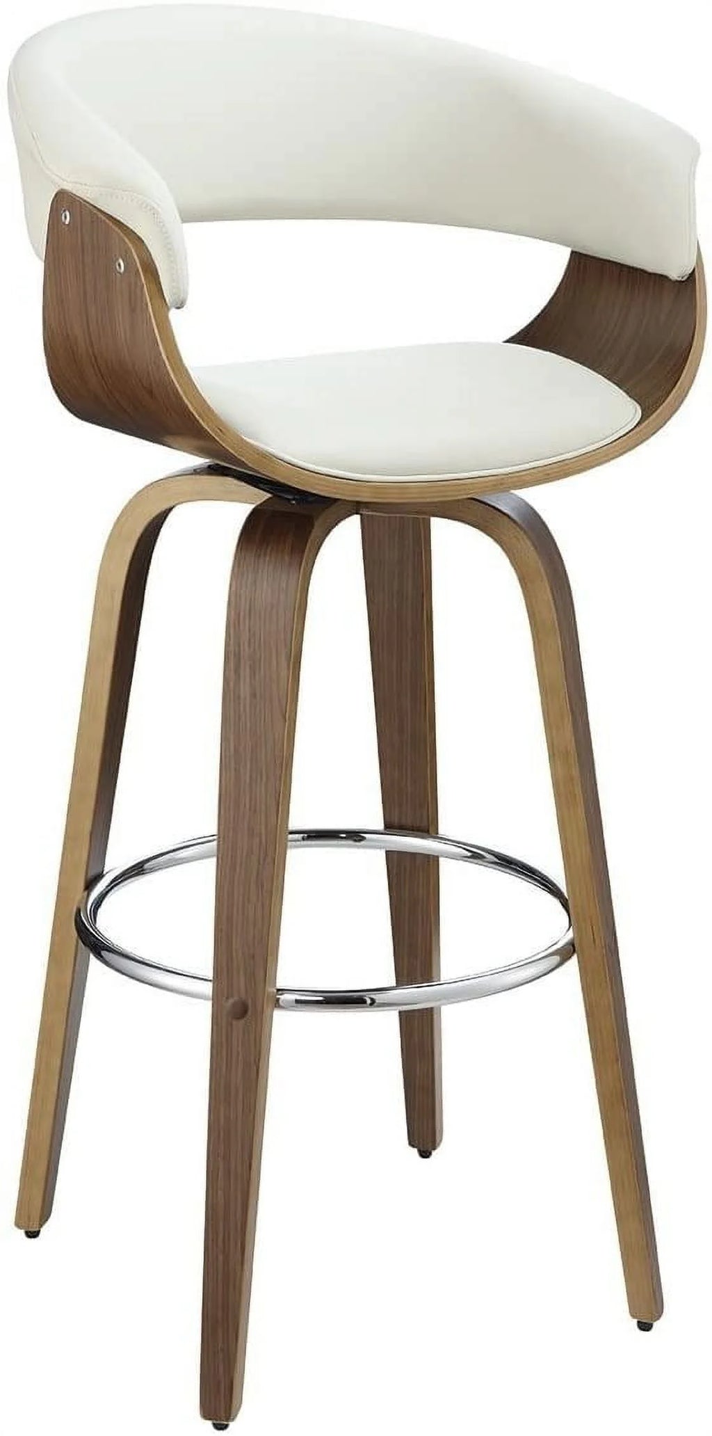 White/Walnut Upholstered Bar Stool Q3276
