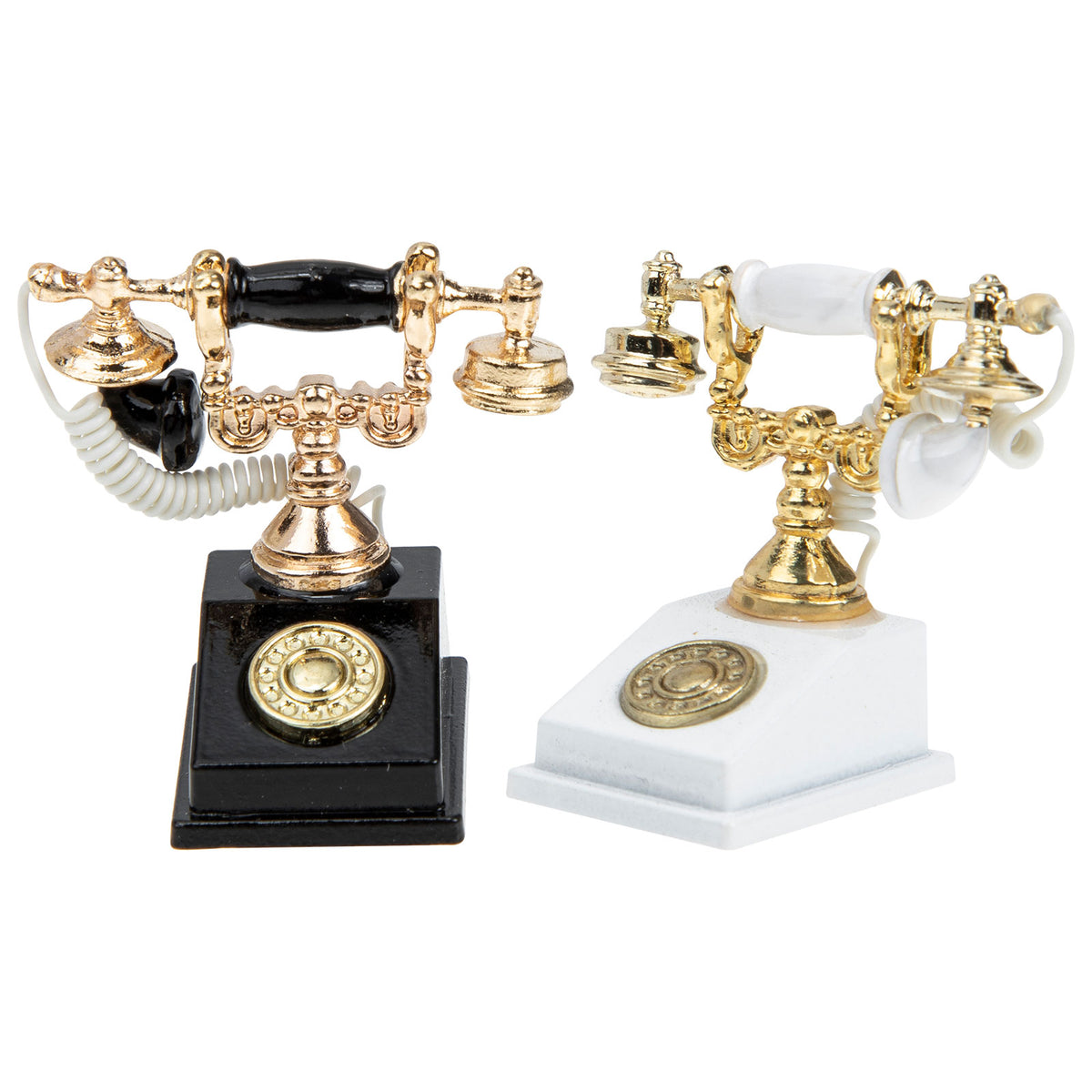 2pcs Retro Miniature Telephone Dollhouse Furniture Accessories D88825