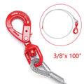 3/8" x 100" Wire Rope Steel Winch Cable with Swivel Hook R893685