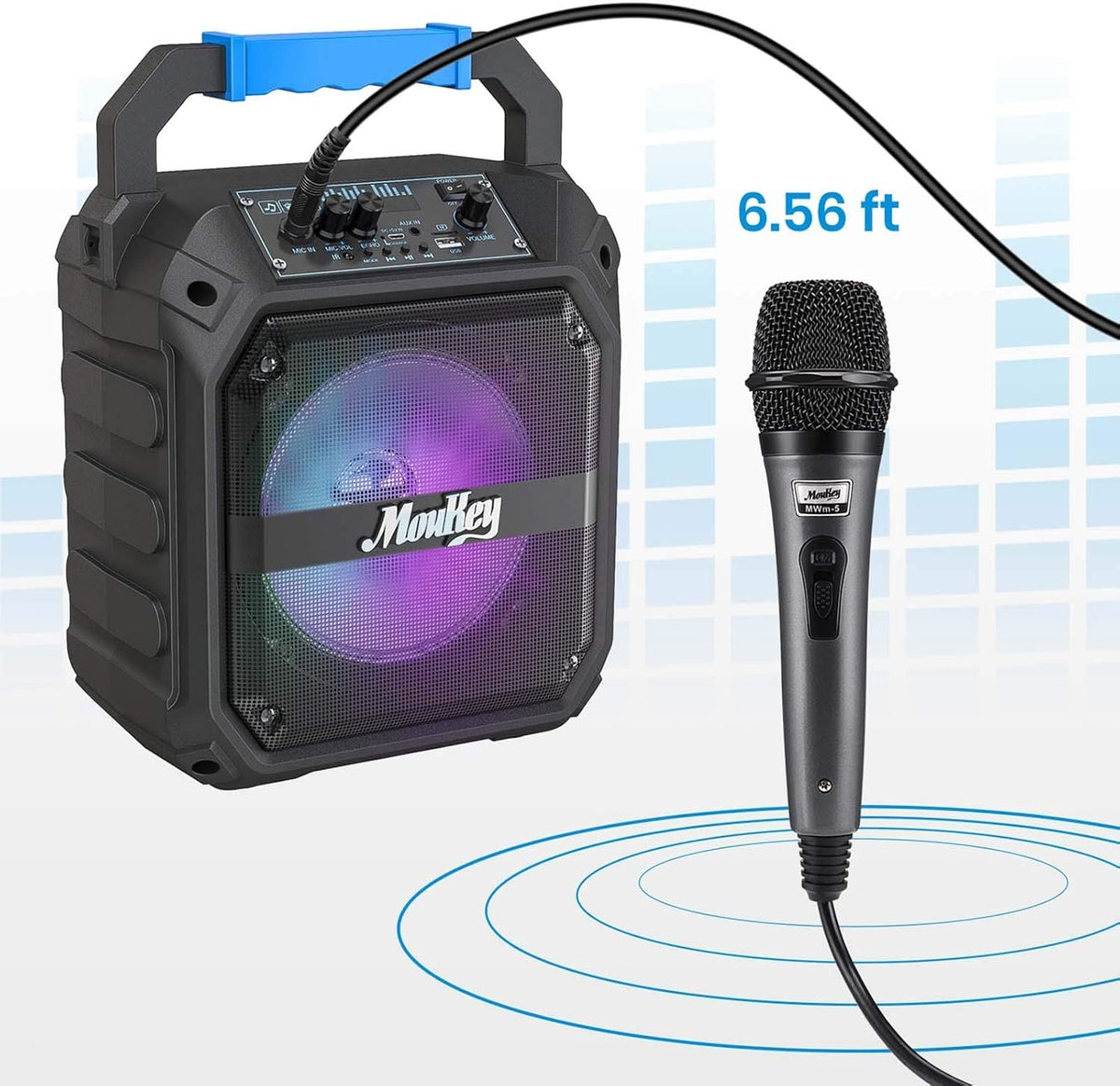 Portable Karaoke Machine with Bluetooth PA Speaker and Microphone S857
