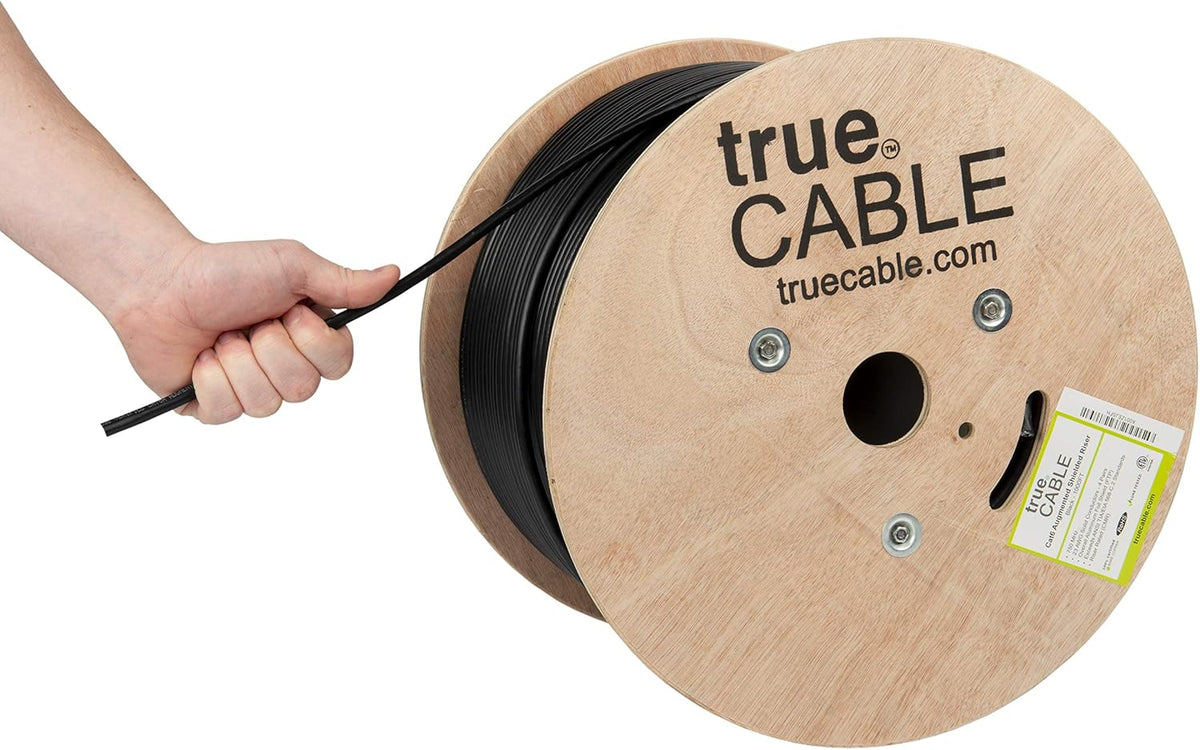 1000ft Black 23AWG Solid Bare Copper Bulk Ethernet Cable D84712