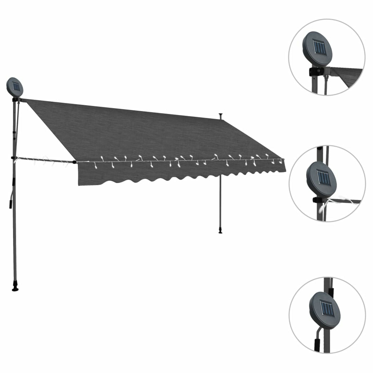 Retractable Awning with 157.5" Anthracite V892