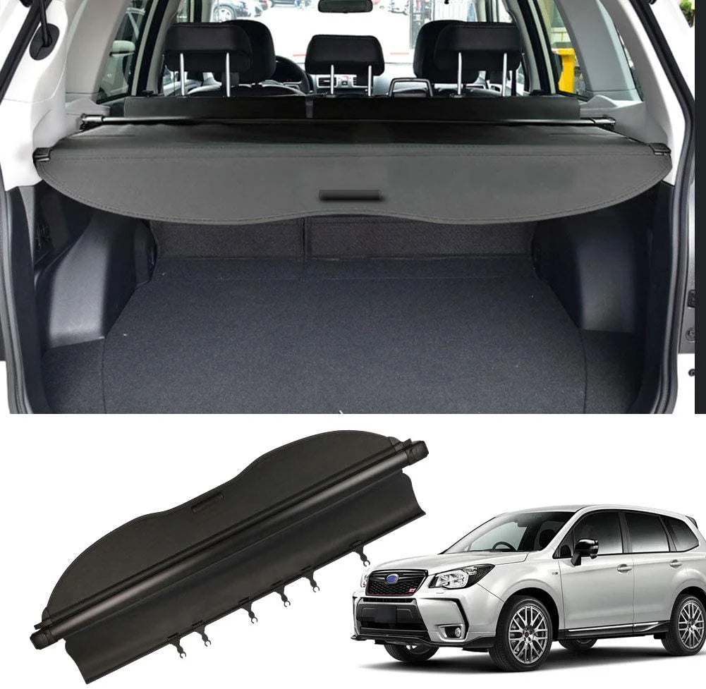 Retractable Cargo Cover for Subaru Forester SUV, Black Rear Trunk Privacy Shade O316