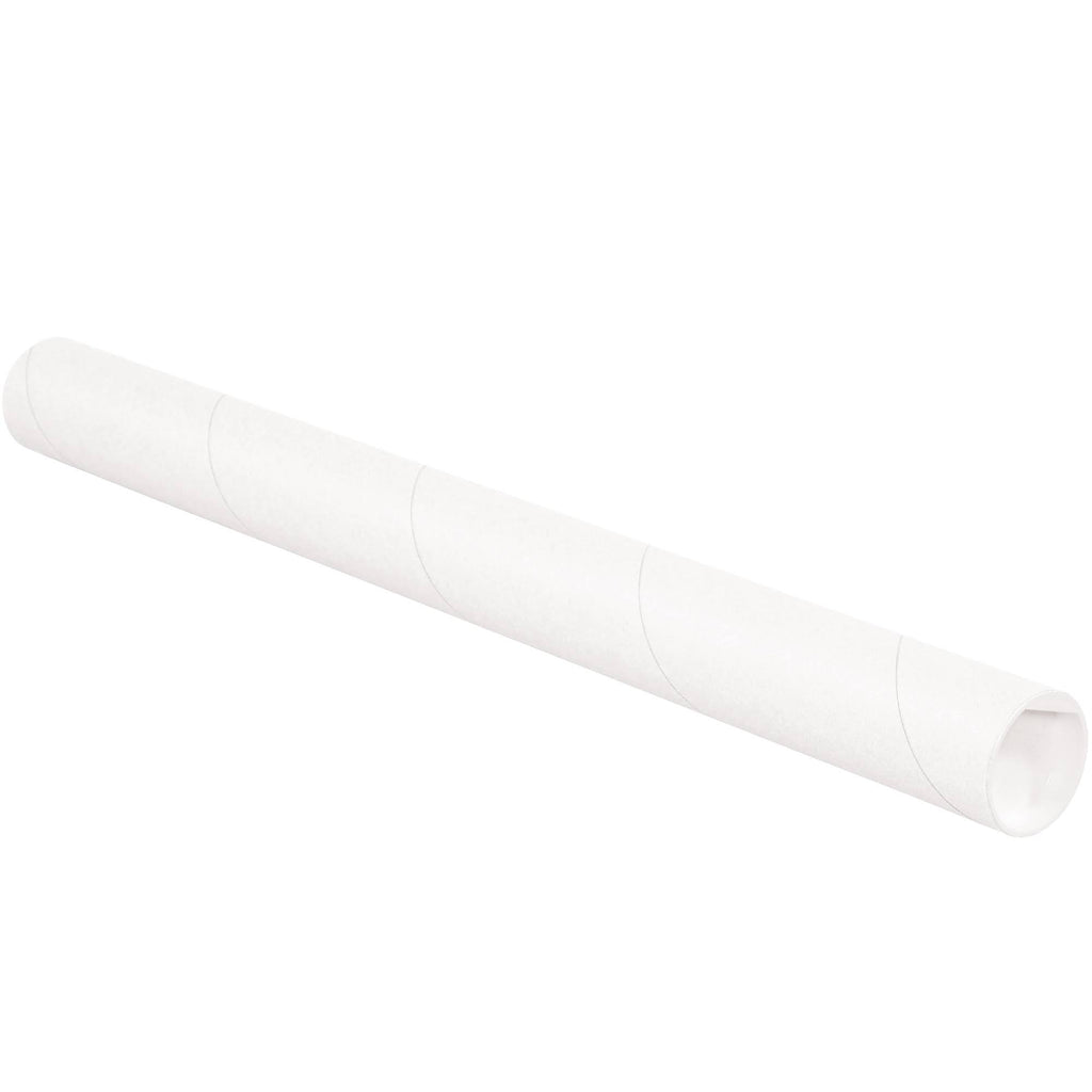 Mailing Tubes with Caps 2x22 x 15x22 White 50/Case R14309