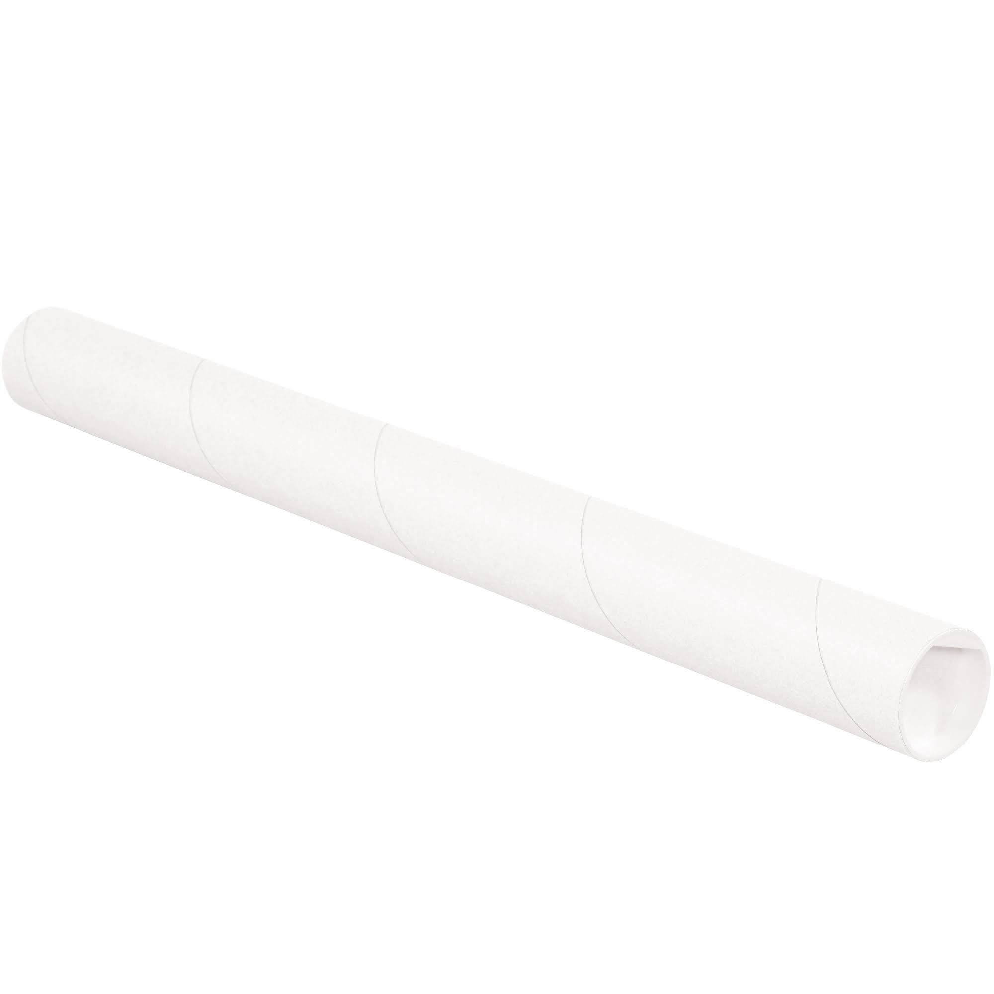 Mailing Tubes with Caps 2x22 x 15x22 White 50/Case R14309