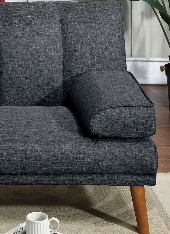 Black Polyfiber Adjustable Sofa Bed Q695