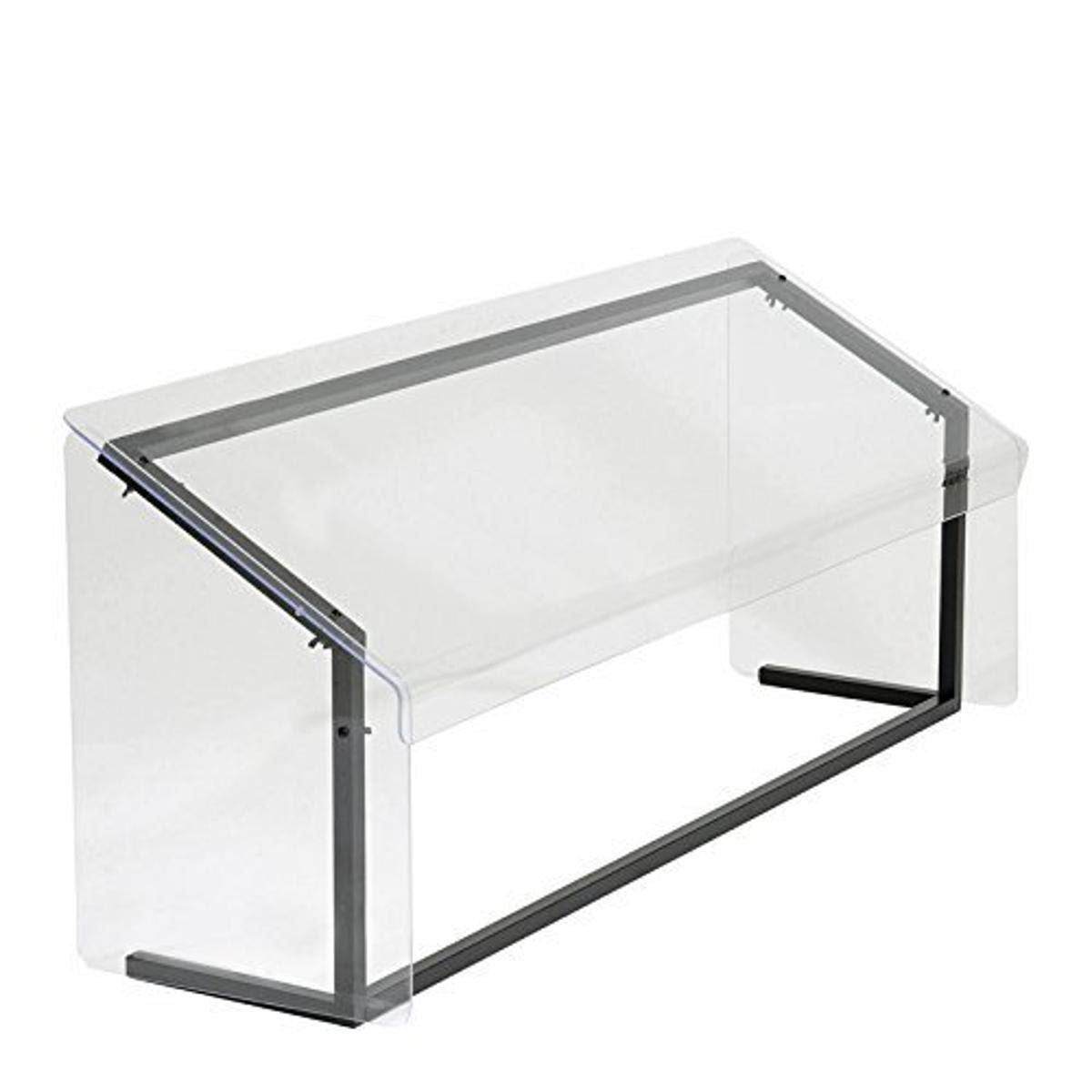 Acrylic Single Sided Sneeze Guard with Aluminum Frame, 48 Length x 12.19 Depth, Black L737