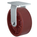 8 x 3 Heavy Duty Rigid Caster with Red Ductile Steel Wheel C379