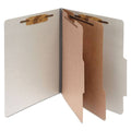 Mist Gray Legal Size Pressboard Classification Folders with 2 Dividers, 10/Box A61760