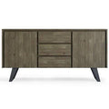 Distressed Gray Solid Acacia Wood Buffet Table Q8602