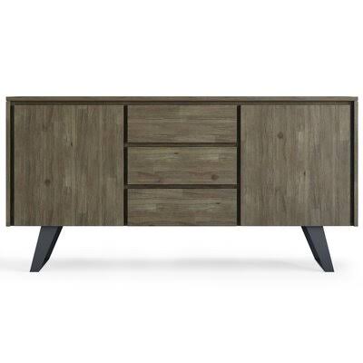 Distressed Gray Solid Acacia Wood Buffet Table Q8602