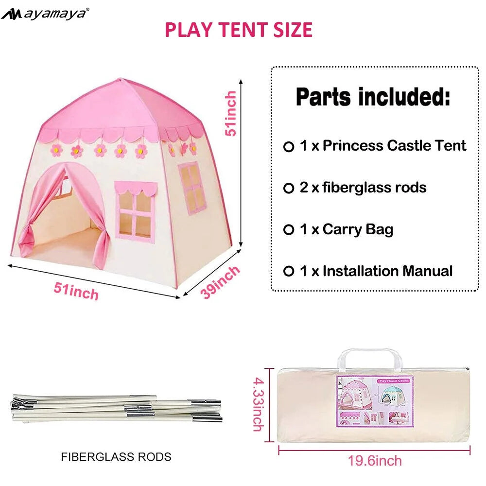 Pink Kids Princess Castle Play Tent K457232
